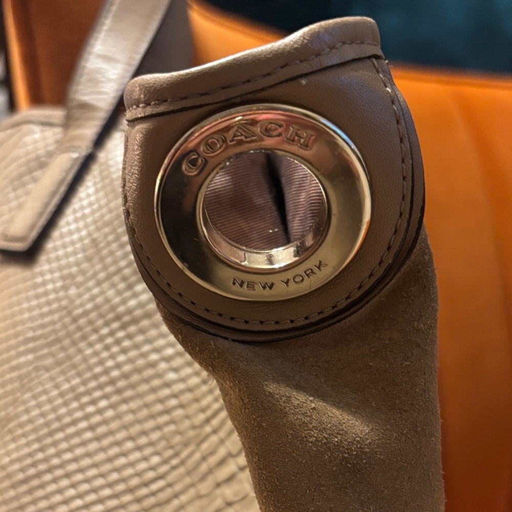 Coach Tan Textured Tote Bag - Picture 3 of 15